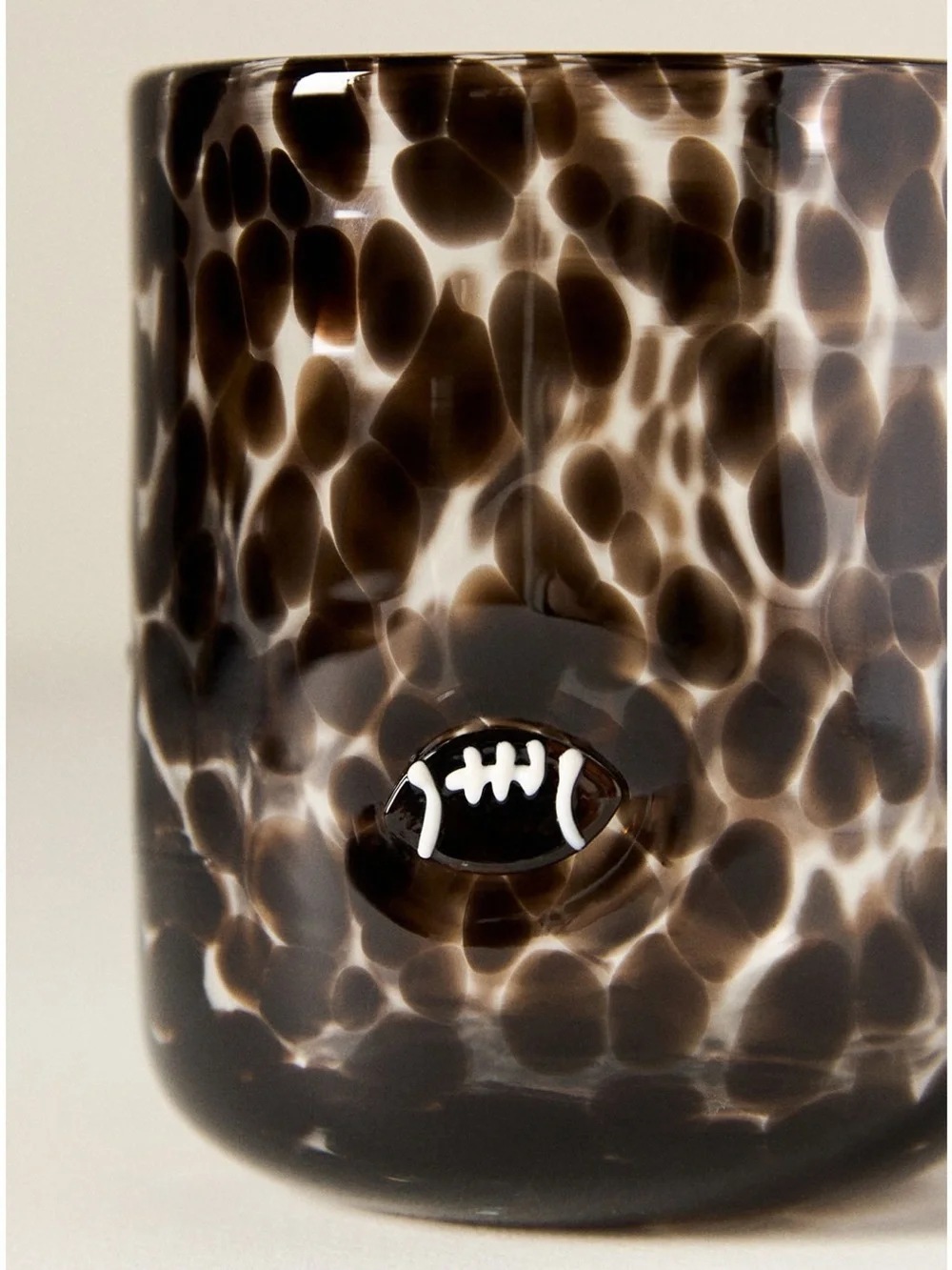 🏈 NWT Anthropologie Sports Icon Juice Glass Black Football